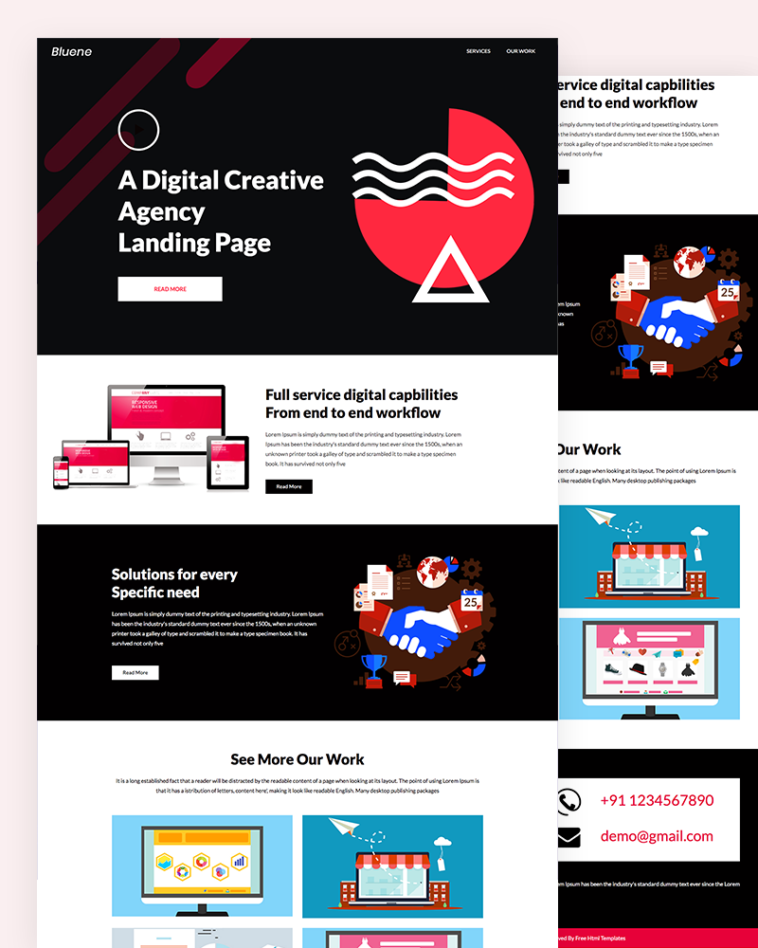 Bluene – Digital Agency PSD Template