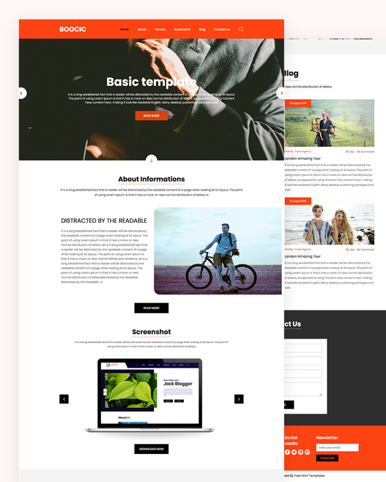 Boocic – Basic PSD Template Free Download