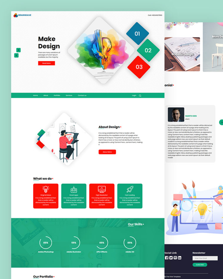Brainwave – Web Design PSD Template