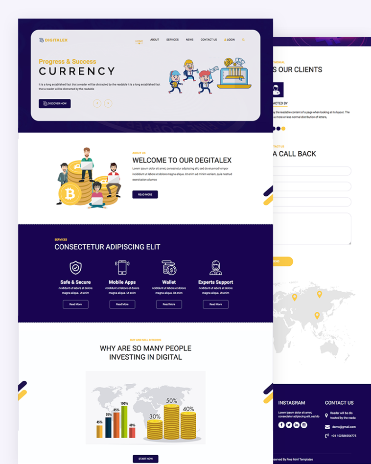 Digitalex – Currency PSD Template