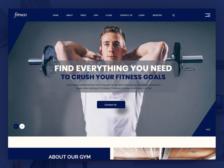 Fitness – Gym Website PSD Template
