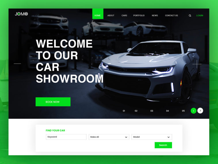 Jomo – Car Showroom PSD Template