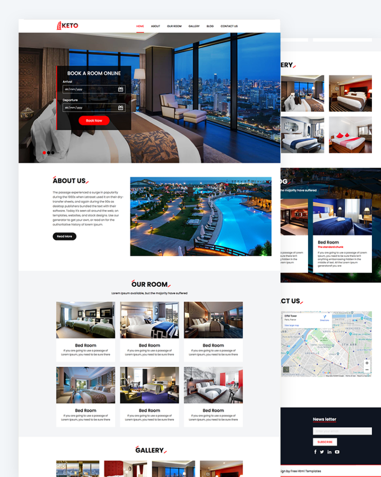 Keto – Booking Room PSD Template