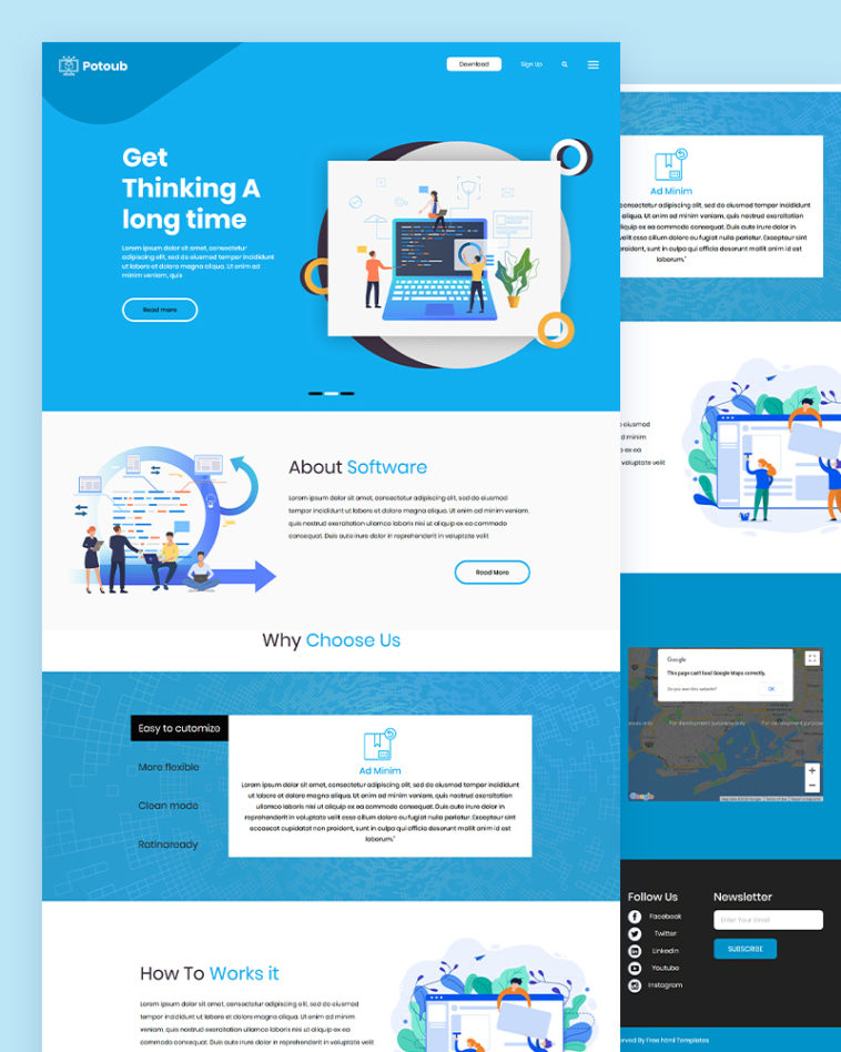 Potoub – Software PSD Template