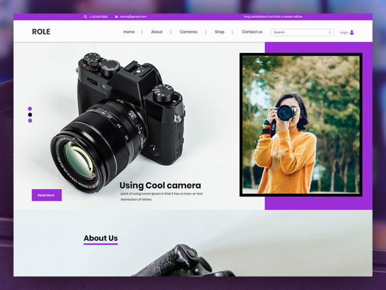 Role – Camera Shop PSD Template