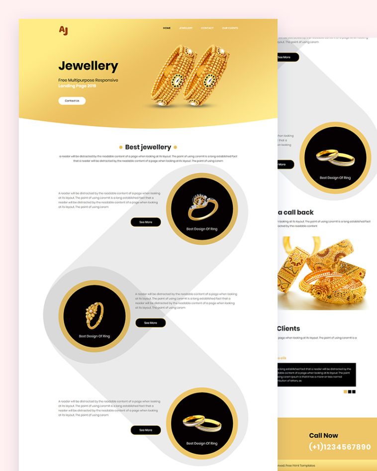 J – Jewellery Shop PSD Template