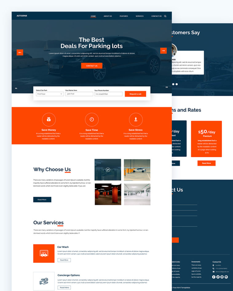 Autospar – Parking lot PSD Template