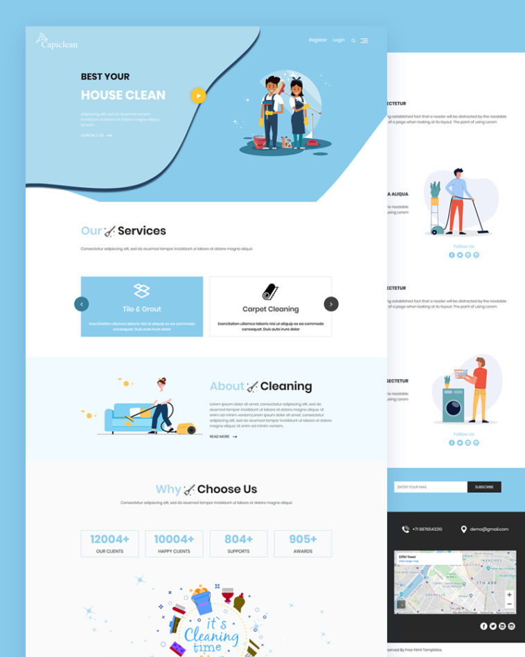Capiclean – House Clean PSD Template
