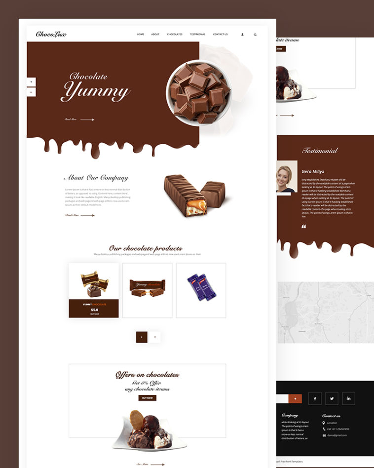 Chocolux – Chocolate PSD Template