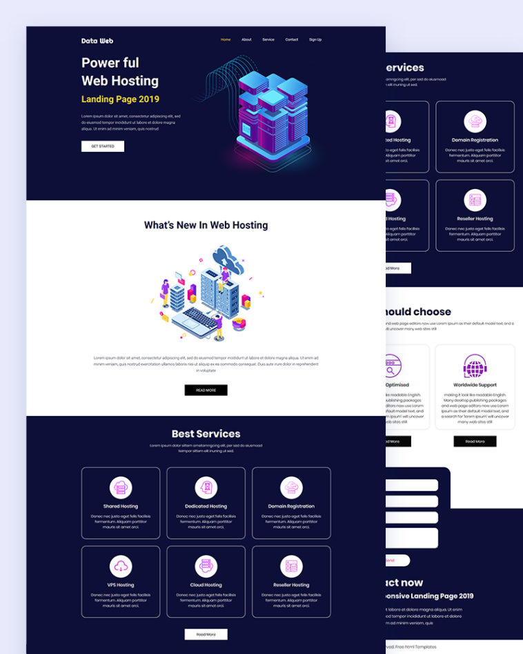 Data Web – Hosting Website PSD Template