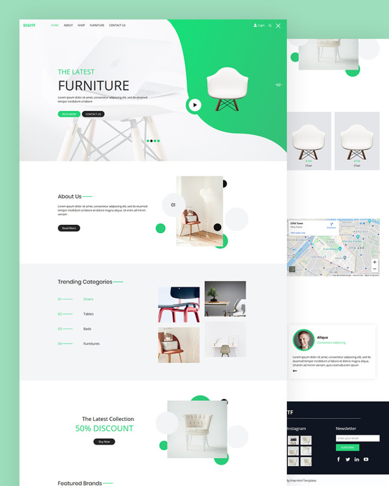 Digitf – Furniture PSD Template