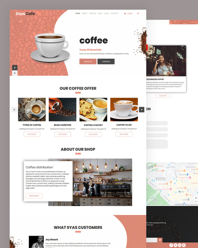 Dozecafe – Coffee PSD Template