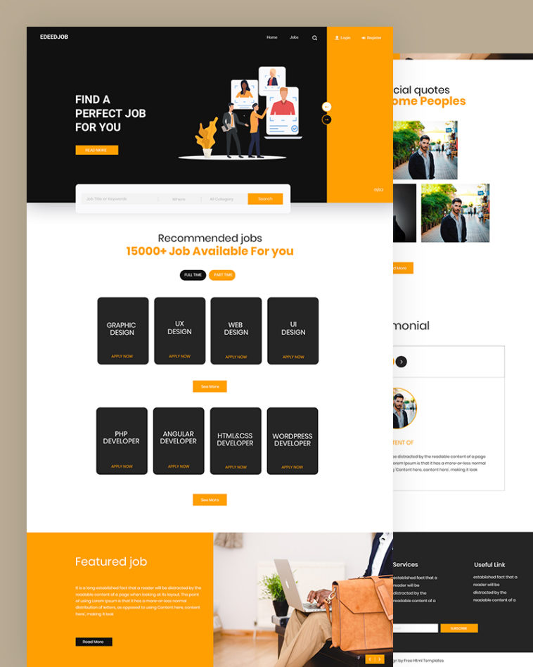 Edeedjob – Job Portal PSD Template