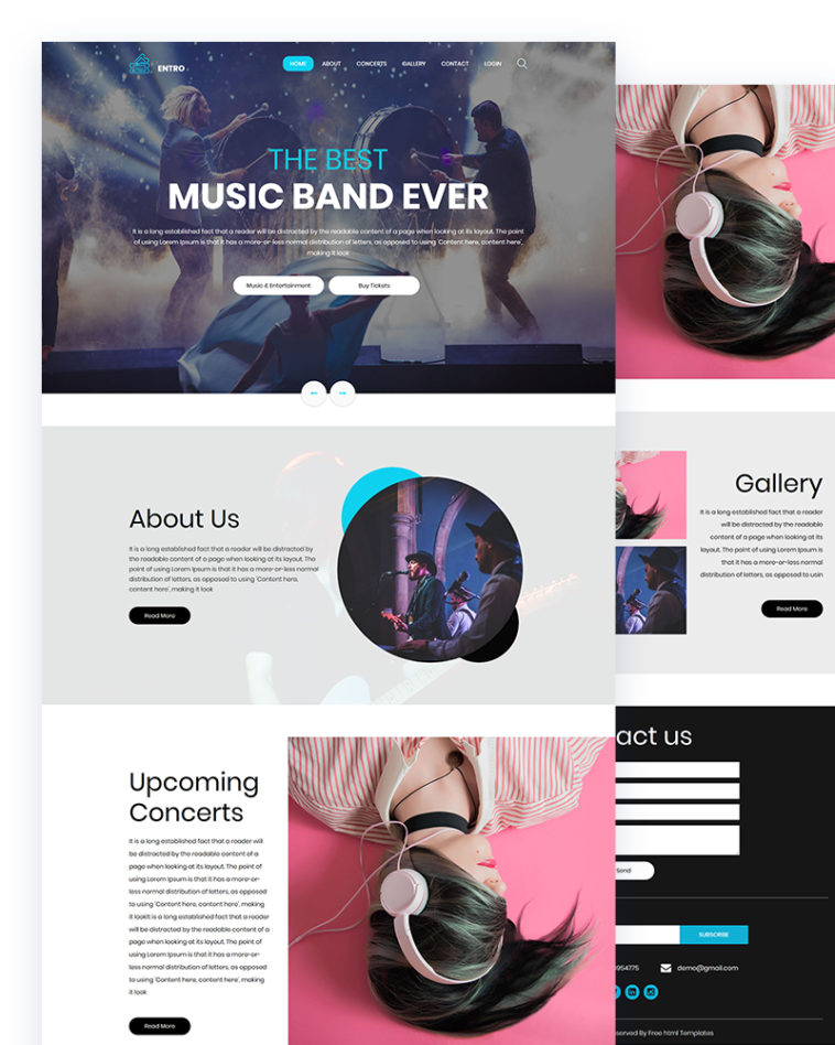 NTRO – Music Band PSD Template
