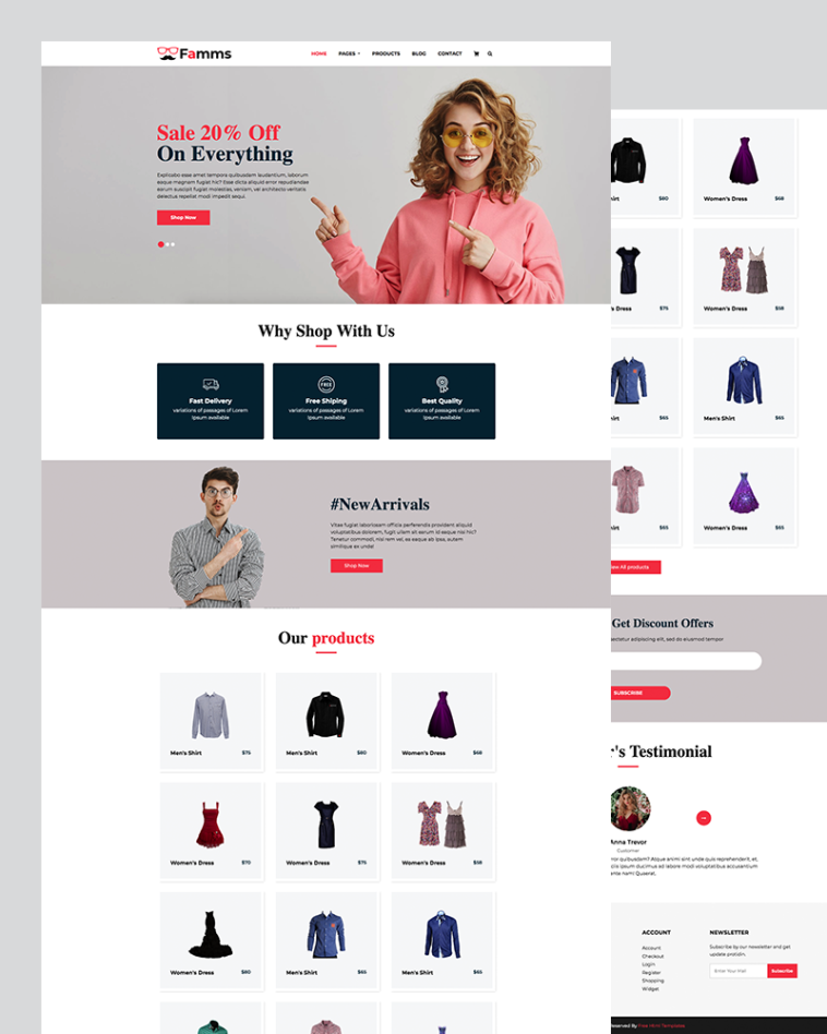 Famms – eCommerce HTML Template
