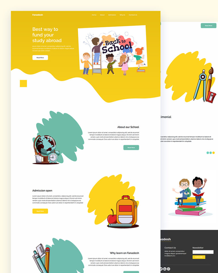 Fanadesh – Free School PSD Template