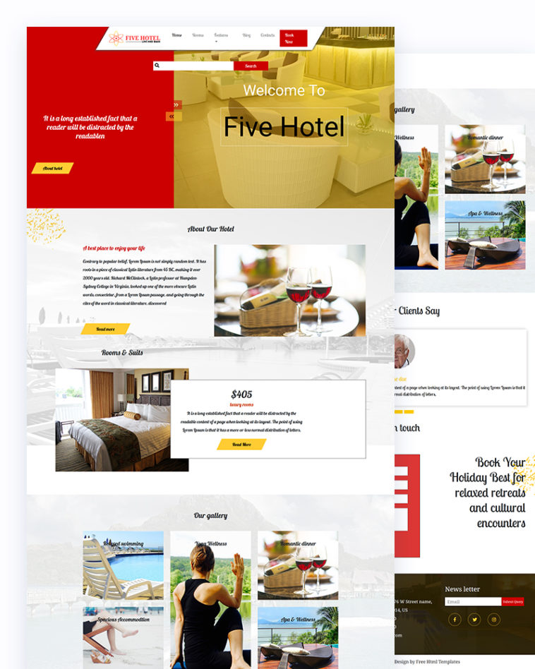 Five – Hotel PSD Template