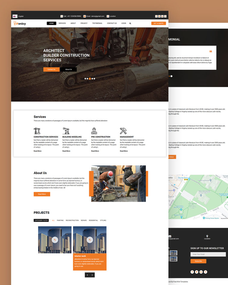 Fonicy – Architect PSD Template