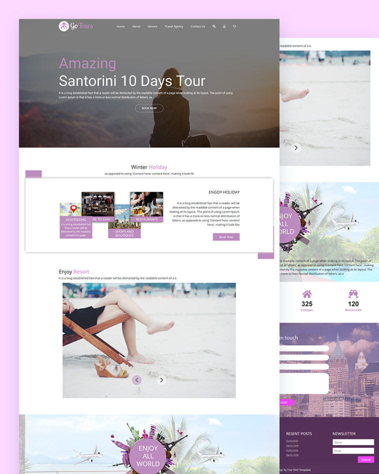 Go Tours – Travel PSD Template