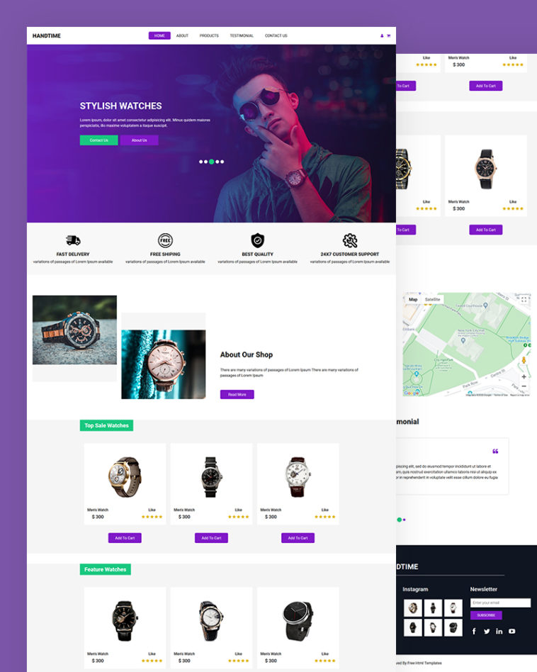 Handtime – Watches Website Template