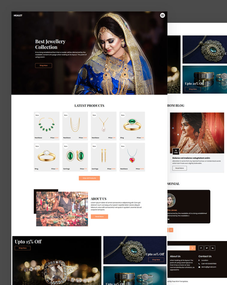 Healet – Free Jewellery Website Template