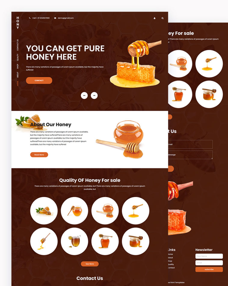 Hony – Honey PSD Template