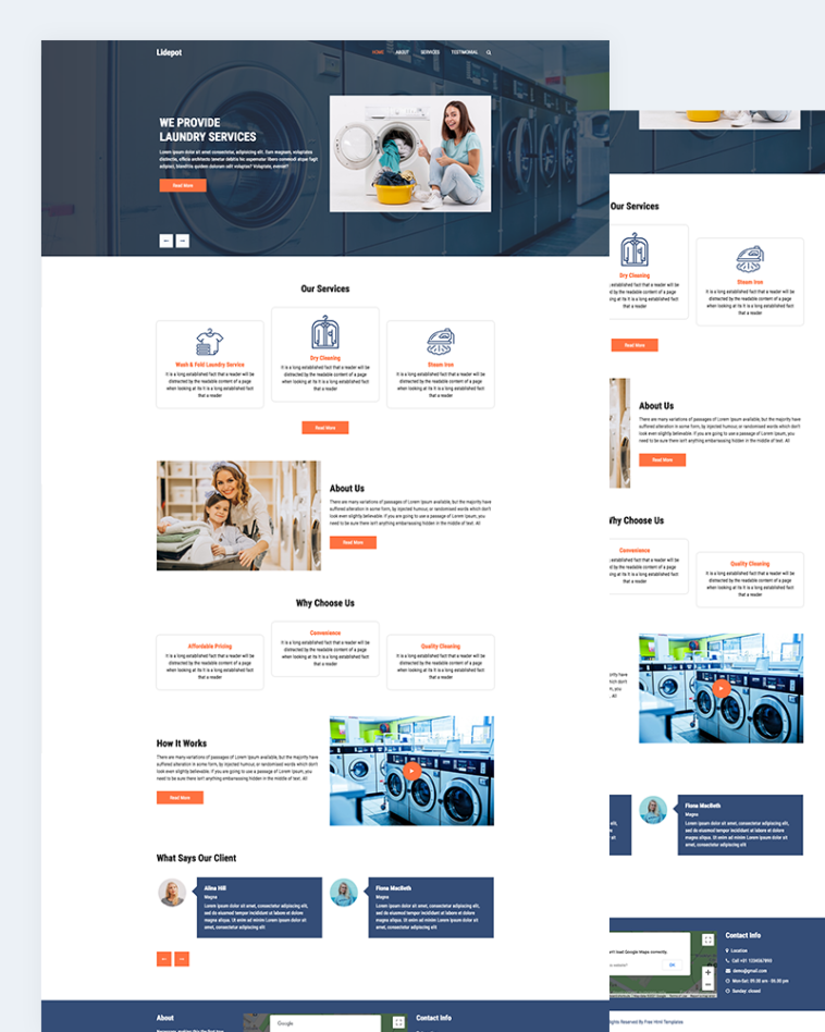 Lidepot – Laundry Service Website Template