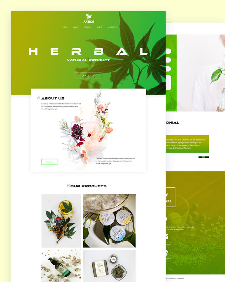 Medi – Herbal Product PSD Template
