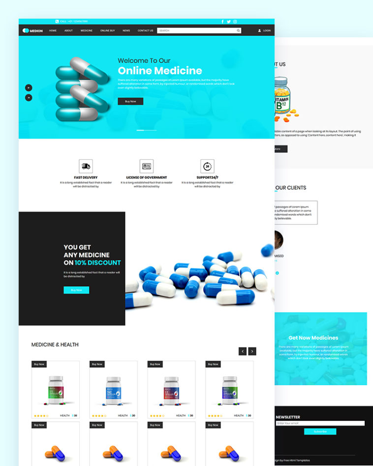 Medion – Medical Store PSD Template