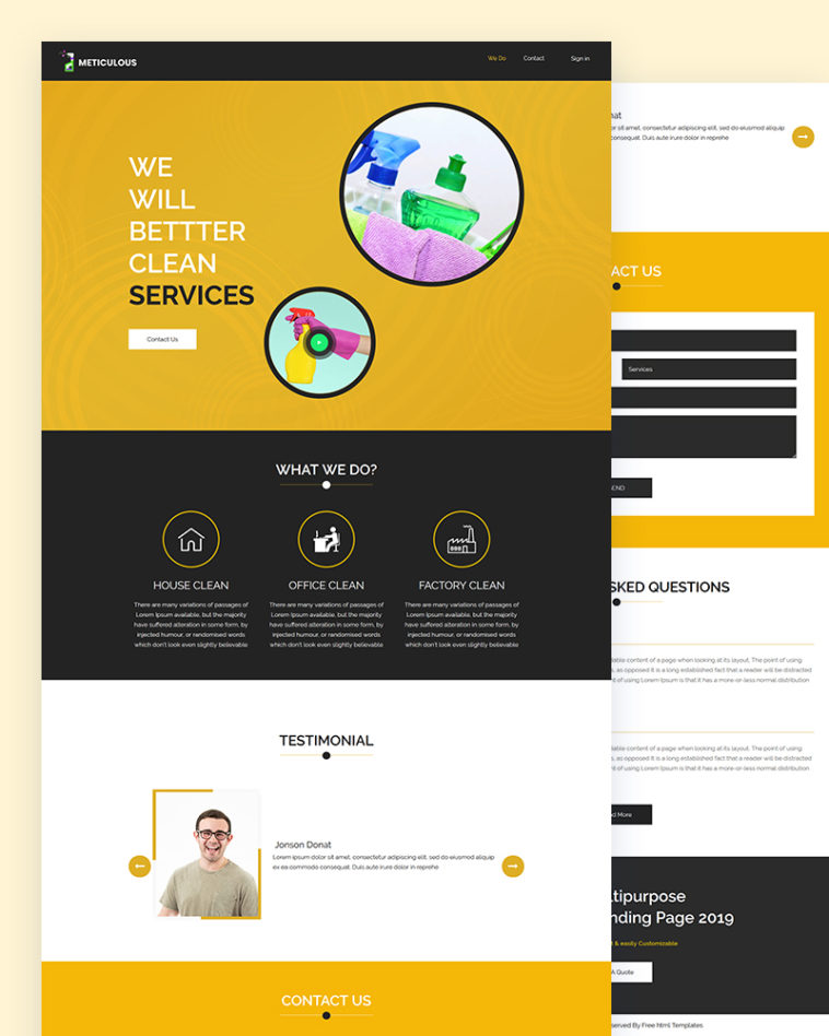 Meticulous – Cleaning PSD Template