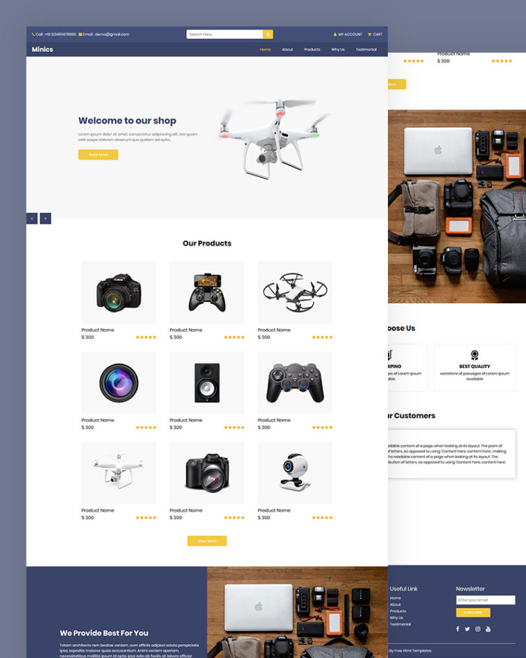 Minics – Online Ecommerce HTML Template