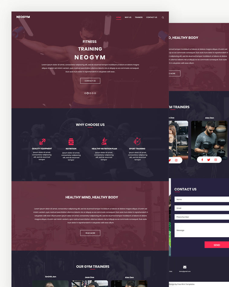 Neogym – Gym PSD Website Template