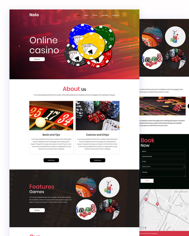 Nolo – Casino Website PSD Template