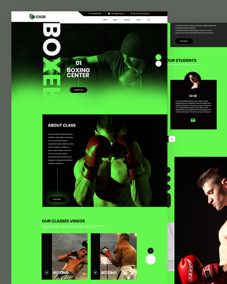 Oxer – Boxing PSD Template