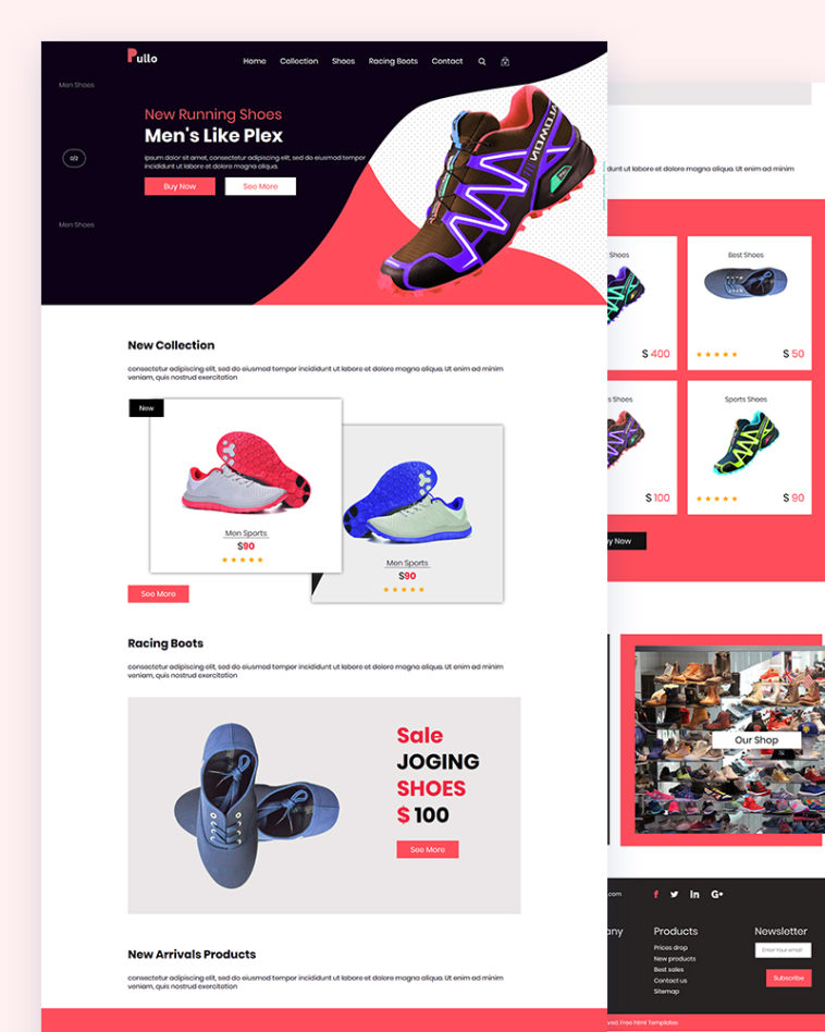 Pullo – Shoes Shop PSD Template