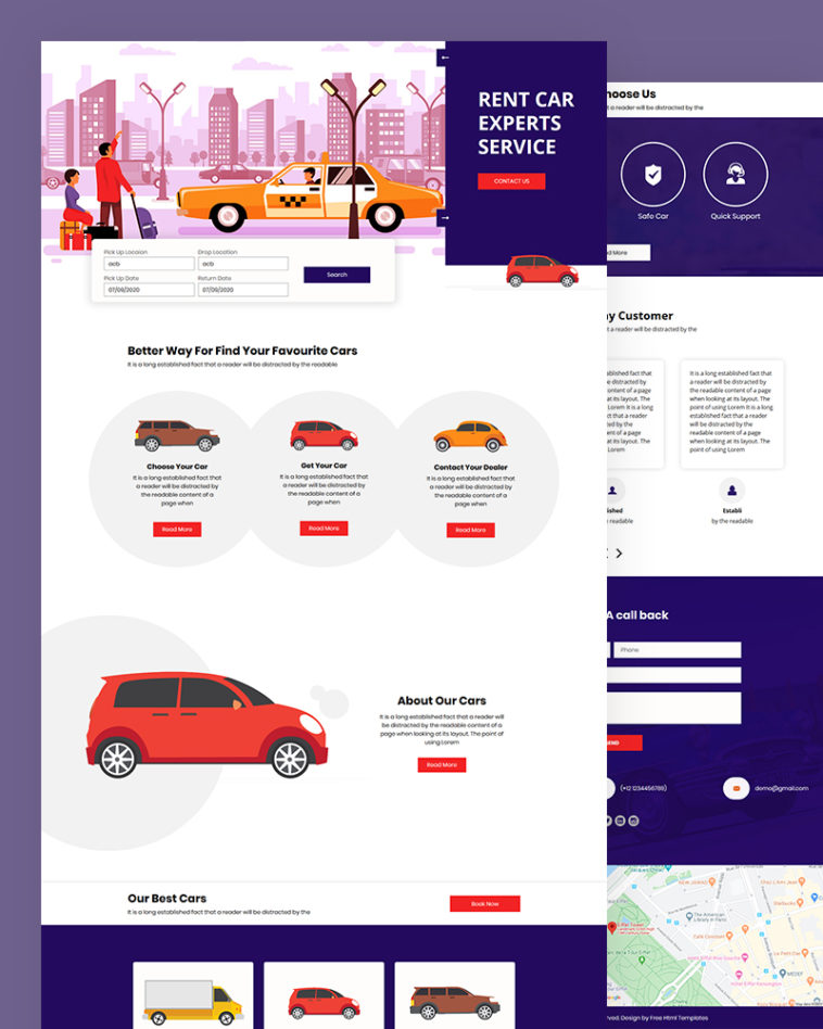 Rent4u – Rent Car PSD Template