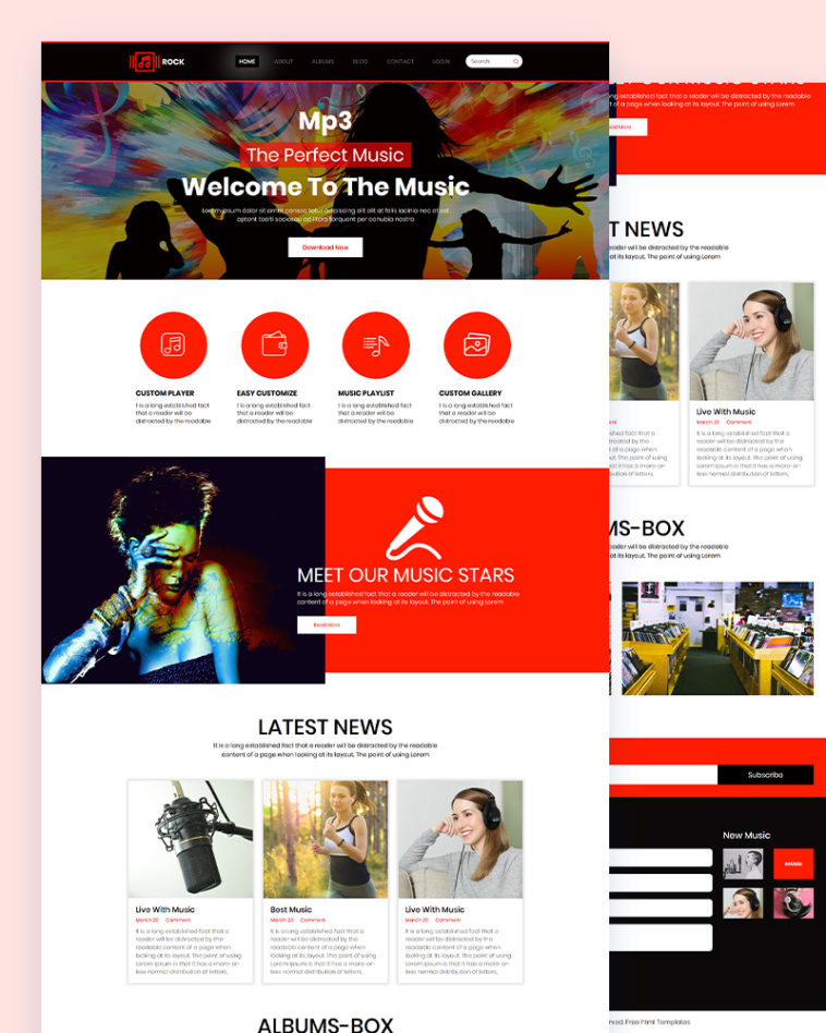 Fock – Music PSD Template