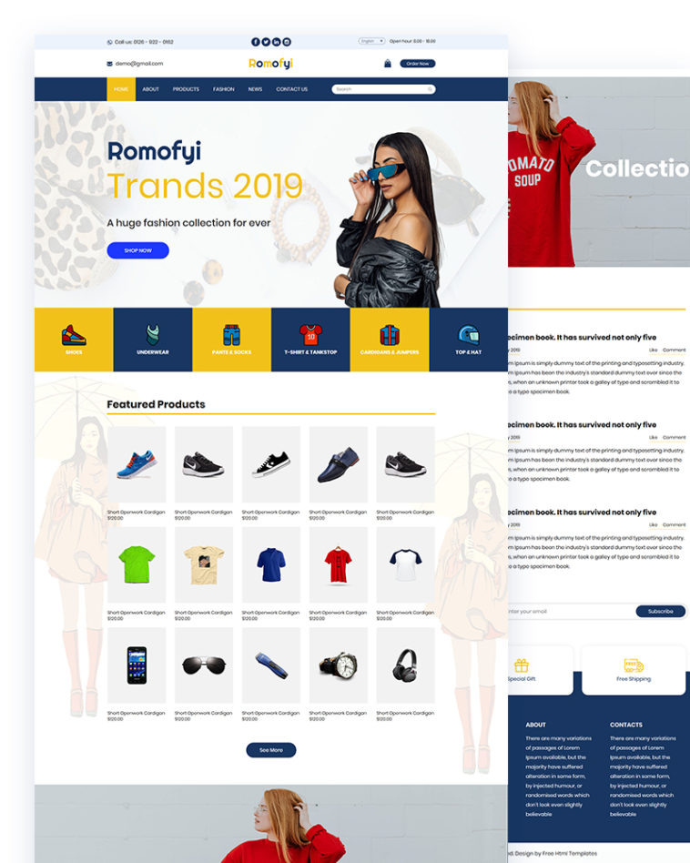 Romofyi – Fashion Collection PSD Template