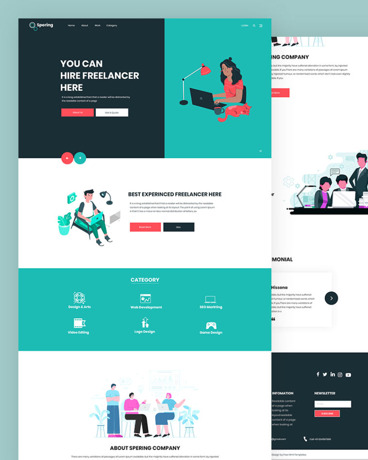 Spering – Hire Freelancer PSD Template