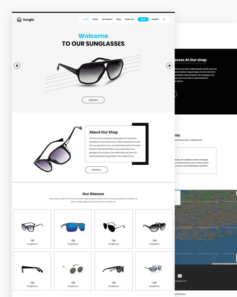 Sungla – Glasses Shop PSD Template
